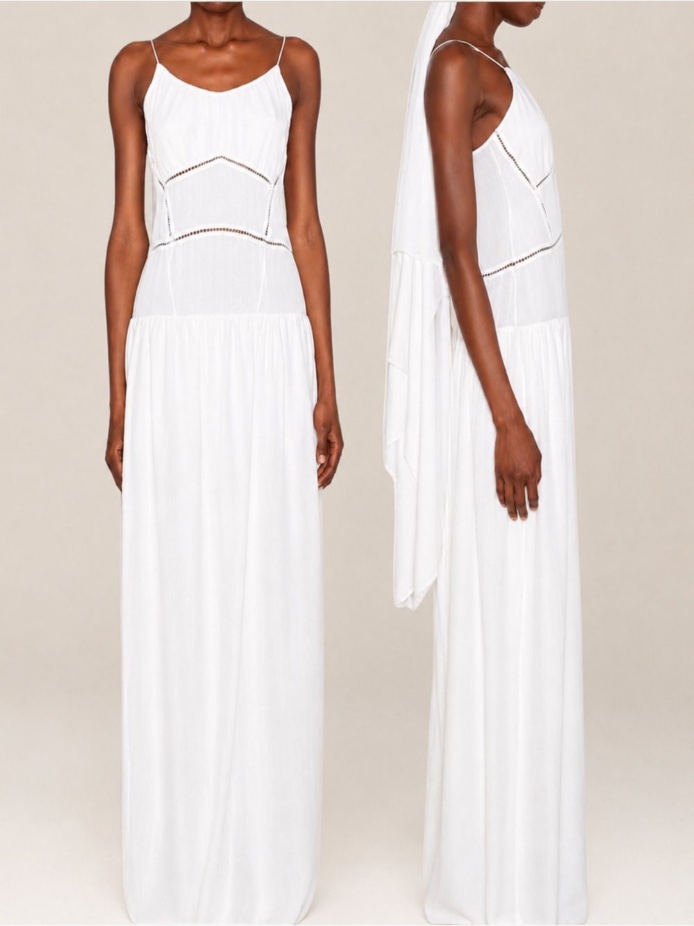 NWT TOME White 100% Silk Sleeveless Maxi Dress Runway Fall Winter 2013 - size 2